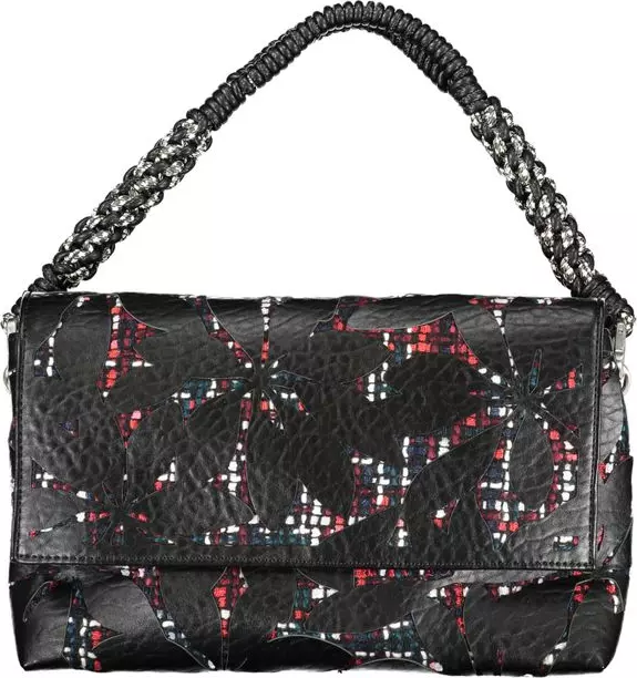 Black Polyurethane Women Handbag