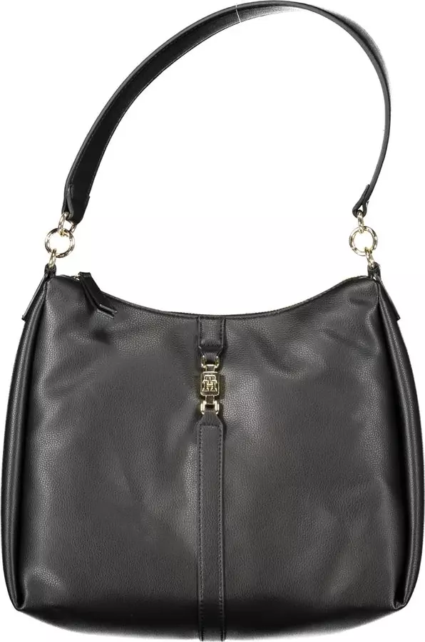 Black Polyester Women Shoulder Bag