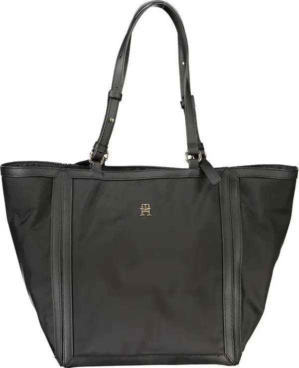 Black Polyester Women Handbag