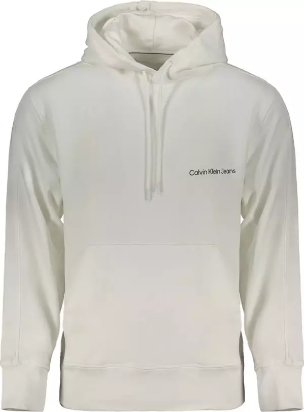White Cotton Men's Hooded Sweatshirt