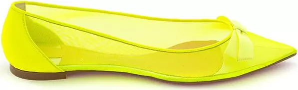 Yellow Mesh Ballet Flats