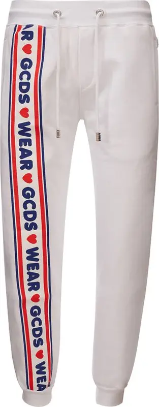 White Cotton Athletic Pants
