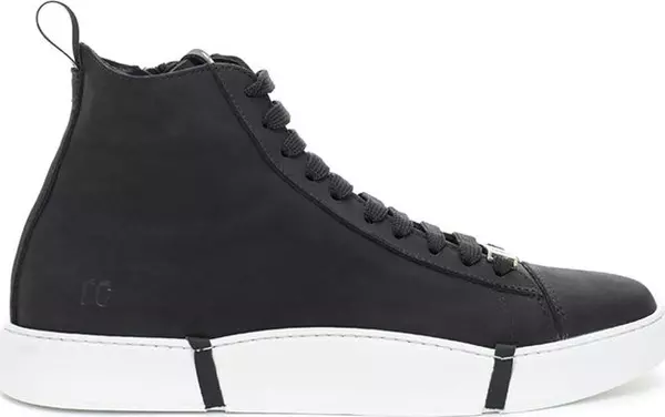 Black Suede Leather High Top Sneakers