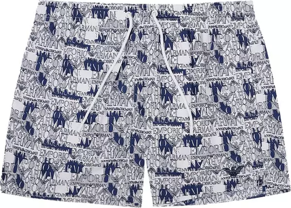 White Polyester Swim Shorts