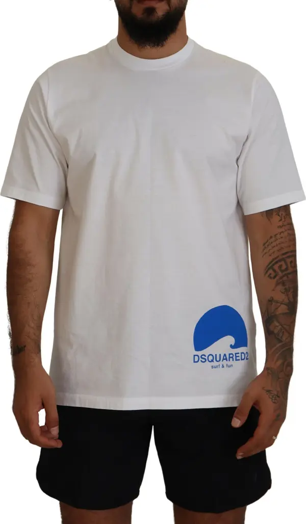 White Cotton Short Sleeves Crewneck T-shirt