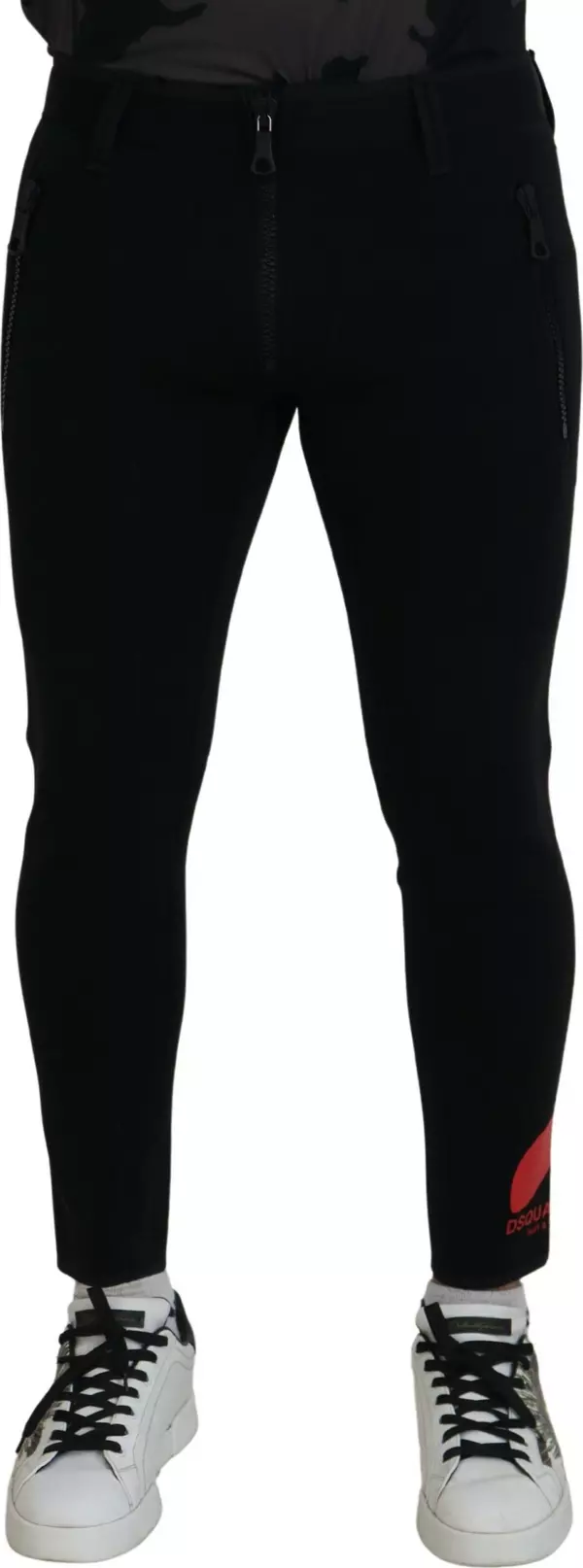 Back Polyamide Slim Fit Logo Print Pants