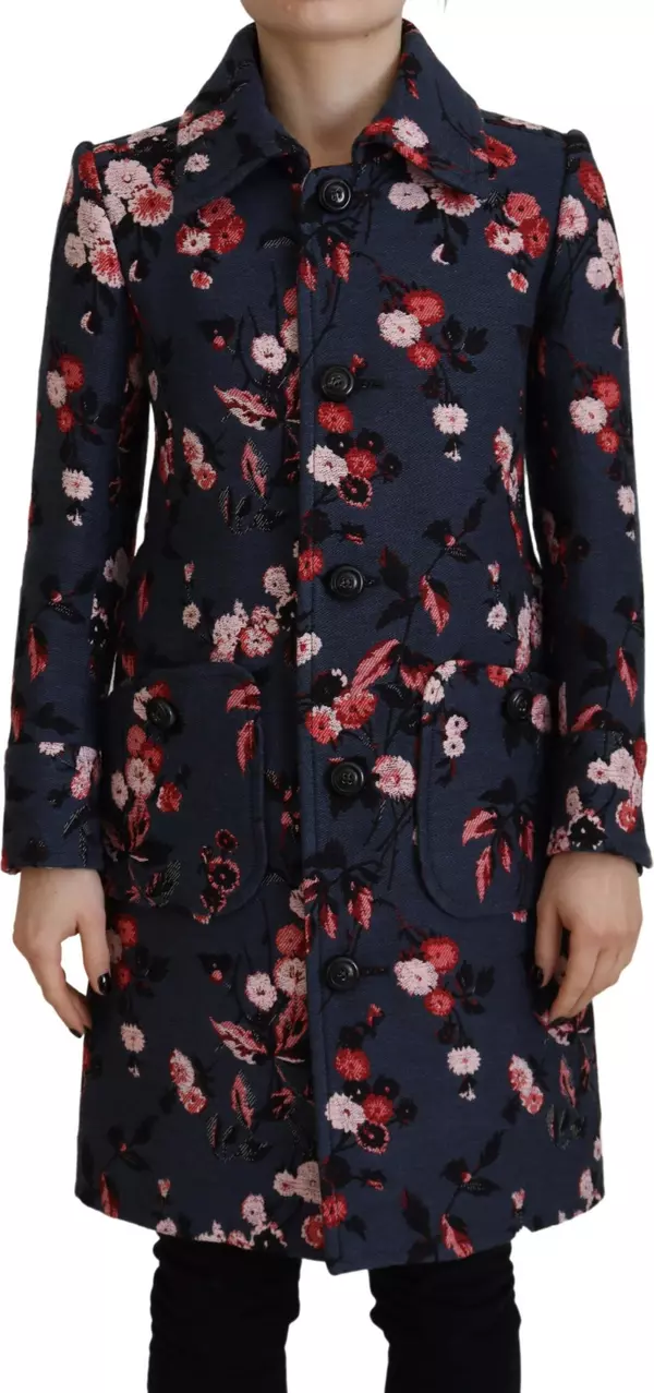 Multicolor Printed Women Long Coat Blazer Jacket