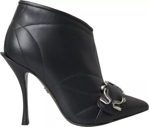 Black Devotion Quilted Buckled Boots Shoes