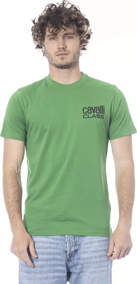 Green Cotton Men T-Shirt