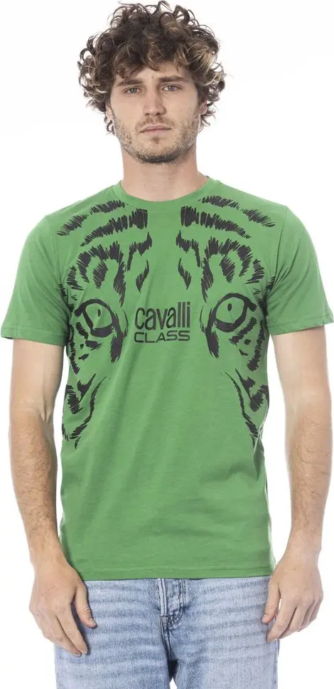 Green Cotton Men T-Shirt