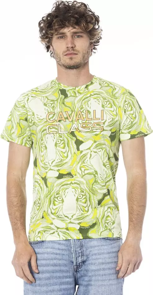 Green Cotton Men T-Shirt