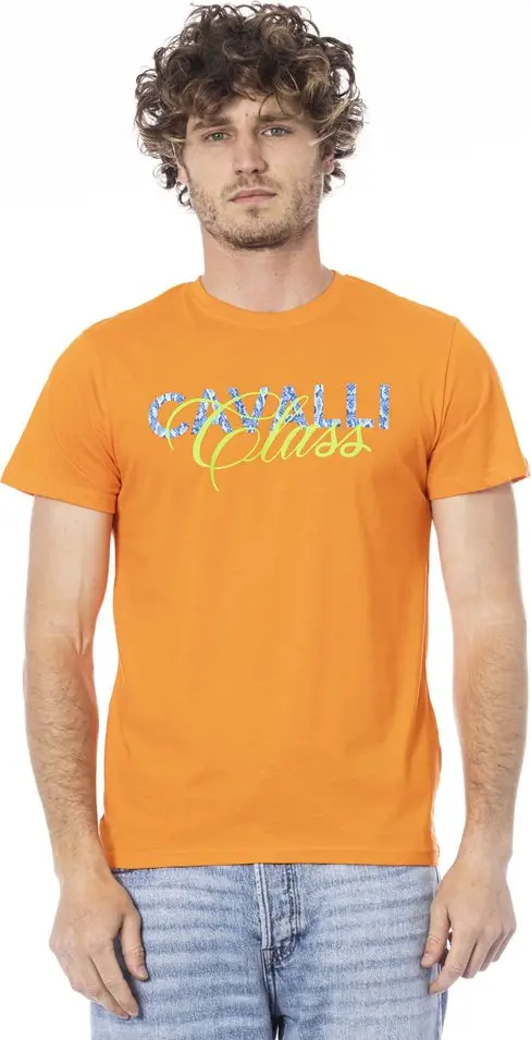 Orange Cotton Men T-Shirt