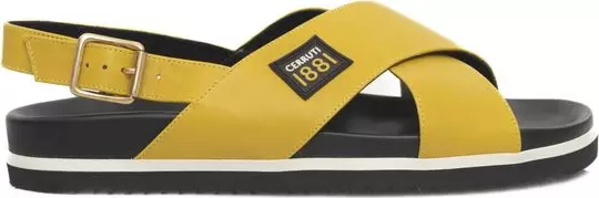 Yellow Calfskin Women Sandal