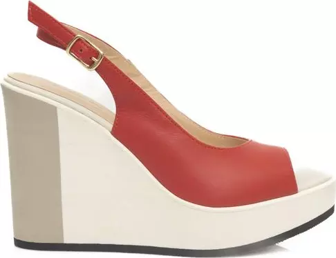 Red Calfskin Women Sandal