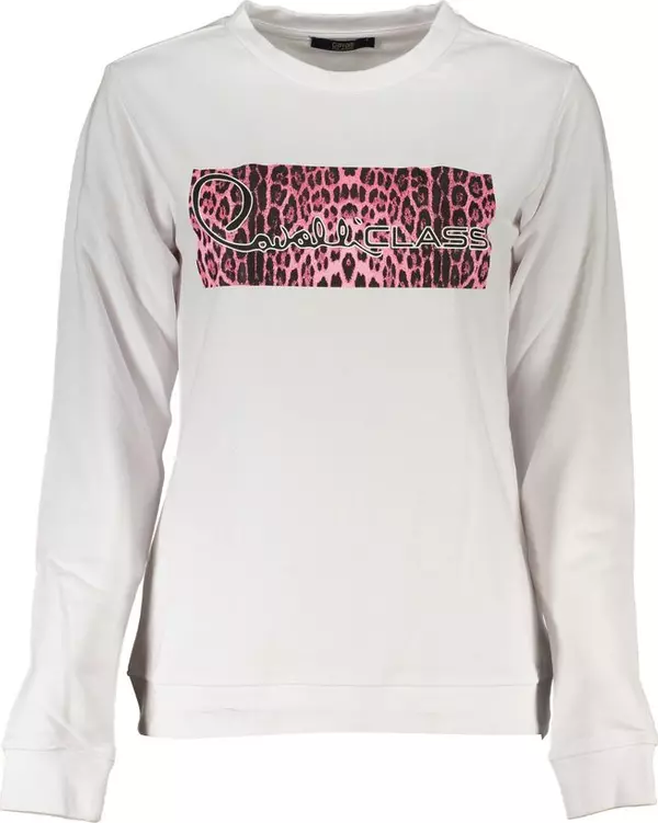 White Cotton Women Sweatshirt