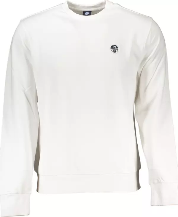 White Cotton Men Sweatshirt