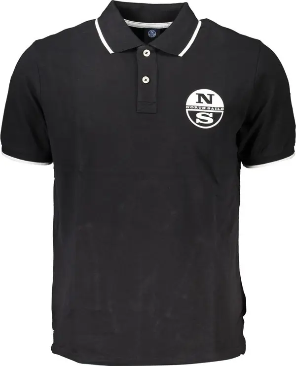 Black Cotton Men Polo Shirt