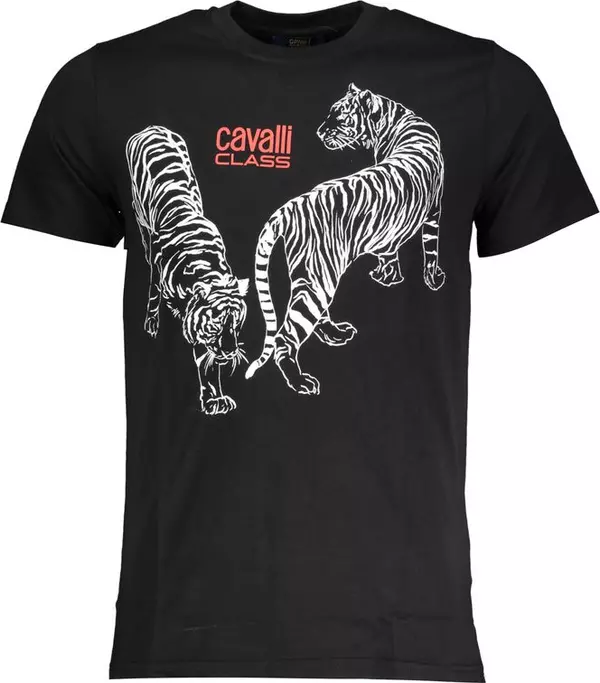 Black Cotton Men T-Shirt