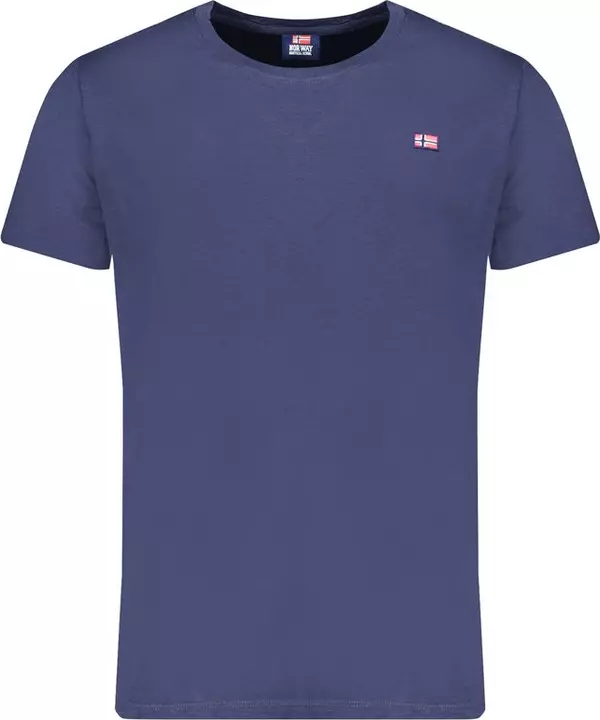 Blue Cotton Men T-Shirt