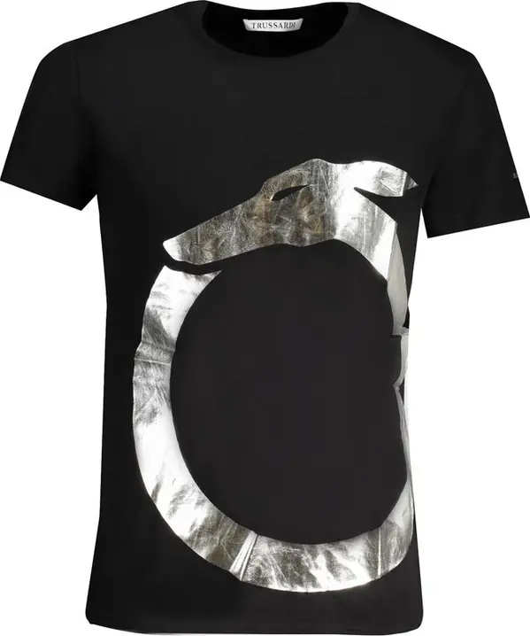 Black Cotton Men T-Shirt