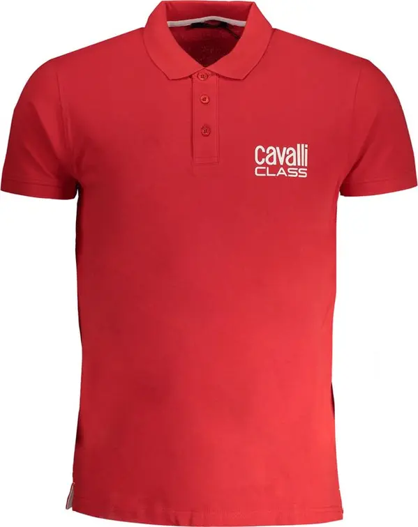 Red Cotton Men Polo Shirt