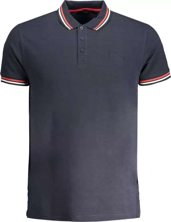 Navy Cotton Men Polo Shirt