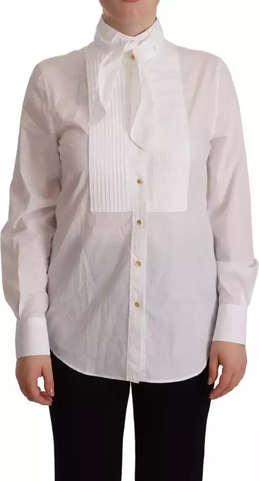 White Cotton Collared Long Sleeves Formal Shirt Top