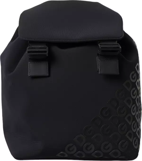Black Neoprene Nylon DG Logo School Backpack Bag