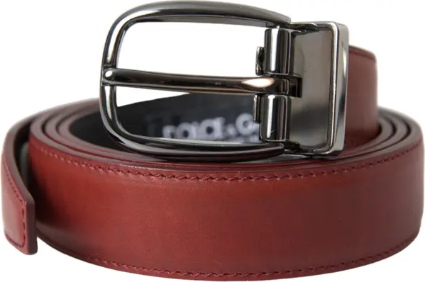 Brown Leather Silver Metal Buckle Belt Men