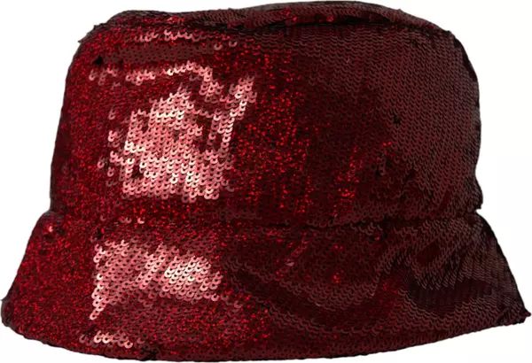 Red Sequined Nylon Bucket Hat Men