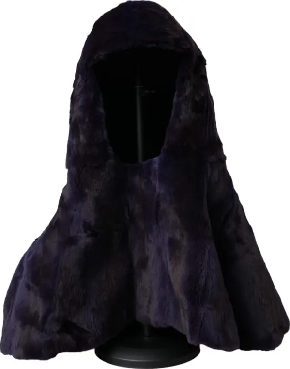Black Weasel Fur Whole Head Wrap Hat