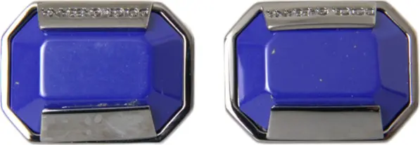 Silver Plated Brass Pin Crystal Cufflinks