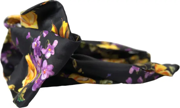 Black Floral Applique Silk Women Headband Diadem