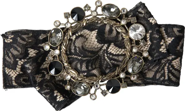 Black Lace Crystal Handmade Brooch Hair Pin