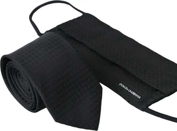 Black 100% Silk Adjustable Necktie Face Mask