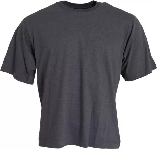 Gray Cotton Round Neck Short Sleeve T-shirt
