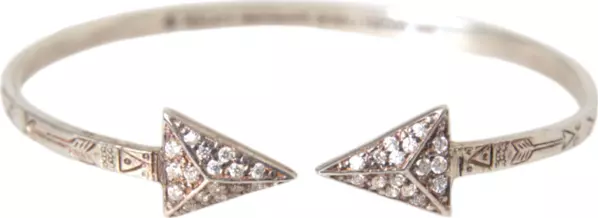 Arrow Crystal 925 Silver Bangle Bracelet Women