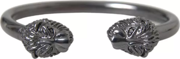 Black Rhodium Lion Bangle Bracelet Women