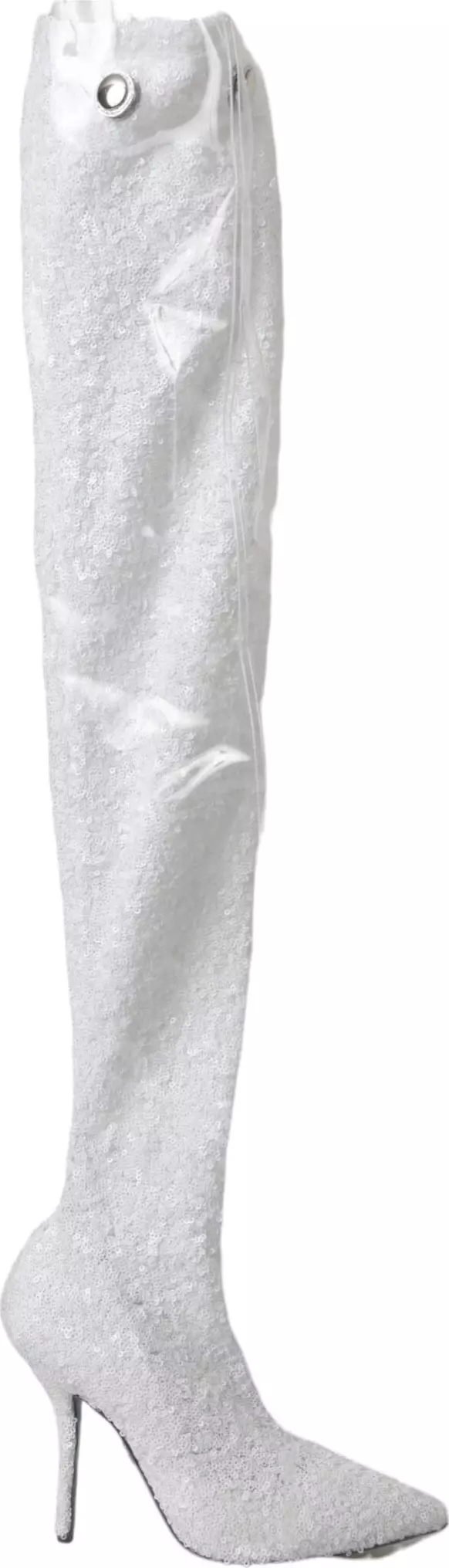 White Heels Stiletto Knee High Boots Shoes
