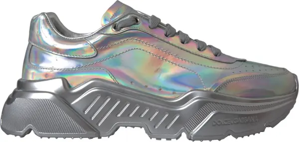Silver Iridescent DAYMASTER Leather Sneakers Shoes