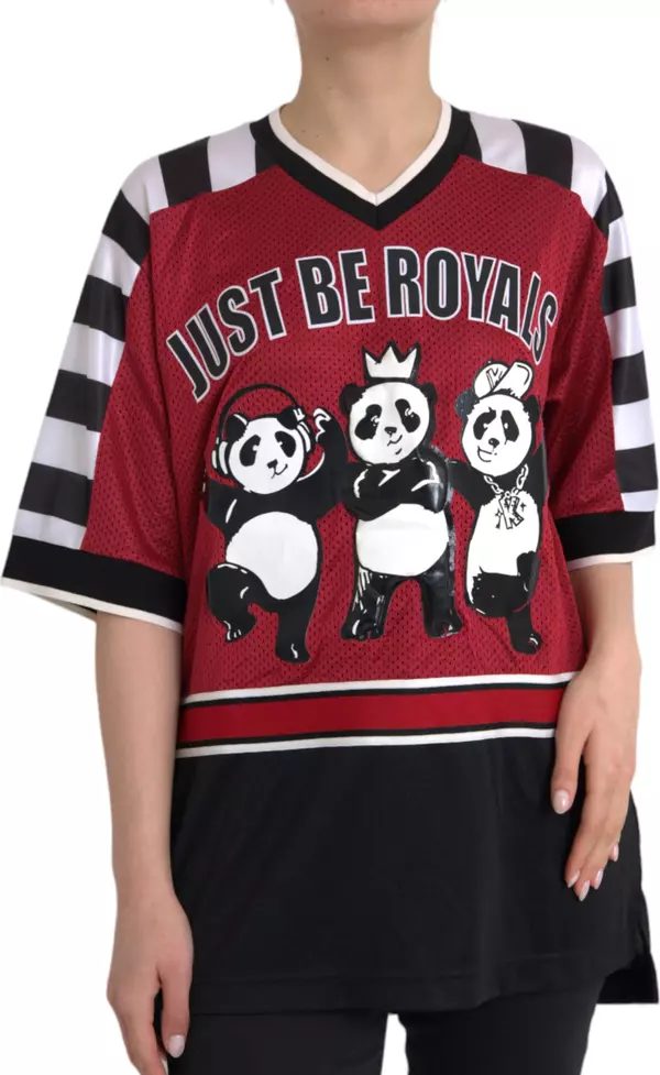 Multicolor Royals Panda Oversized T-shirt