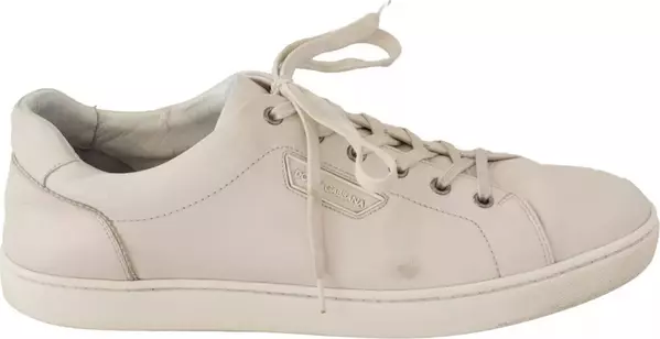 White Casual Leather Logo Men Sneakers Shoes