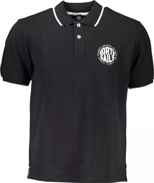 Black Cotton Men Polo Shirt