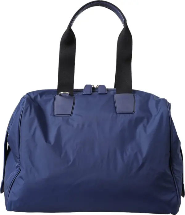 Blue Nylon Calfskin Hand Shoulder Duffel Bag