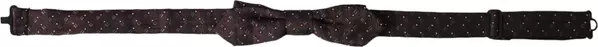 Maroon Silk Patterned Adjustable Neck Papillon Bow Tie