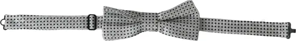 Gray Silk Polka Dot Adjustable Neck Men Papillon Bow Tie