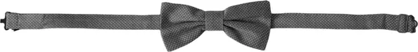 Gray Silk Patterned Adjustable Neck Men Bow Tie