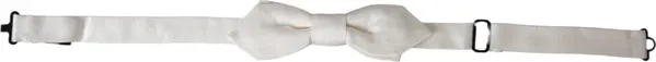 White Silk Adjustable Neck Men Papillon Bow Tie
