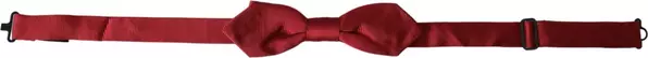 Red Silk Jacquard Adjustable Neck Men Bow Tie