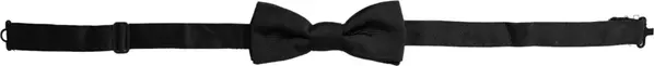 Black Silk Adjustable Neck Men Bow Tie